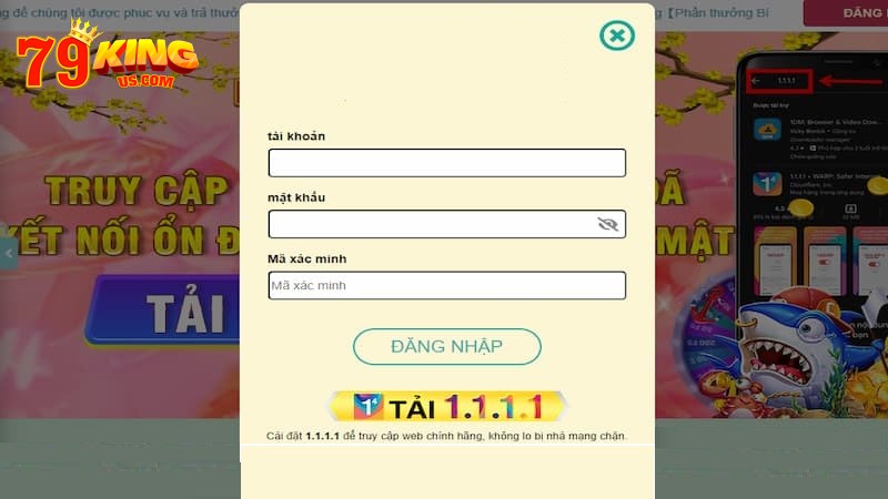 Các thao tác hướng dẫn 79KING đăng nhập vô cùng nhanh gọn.